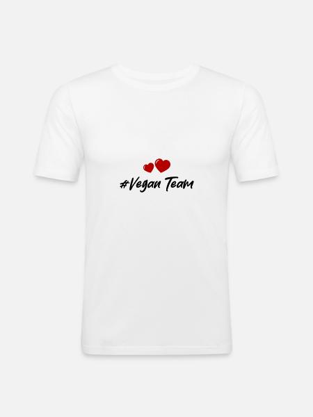 Vegan Team Heart - Men's Slim Fit T-Shirt - white