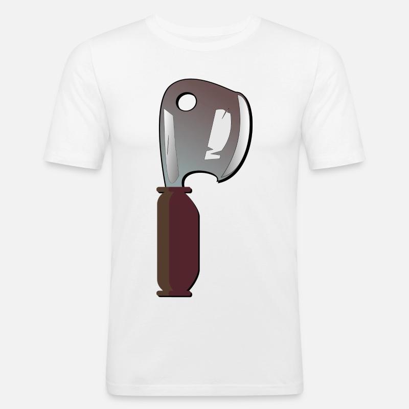 Hackbeil KÜCHENMESSER KÜCHE KOCHEN - Männer Slim Fit T-Shirt - Weiß