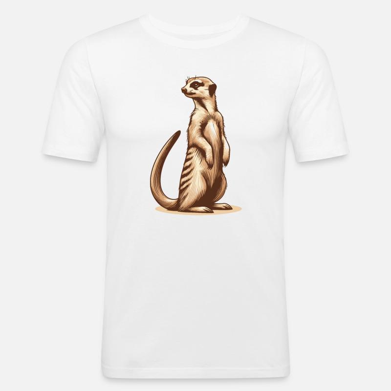 Erdmännchen - Männer Slim Fit T-Shirt - Weiß