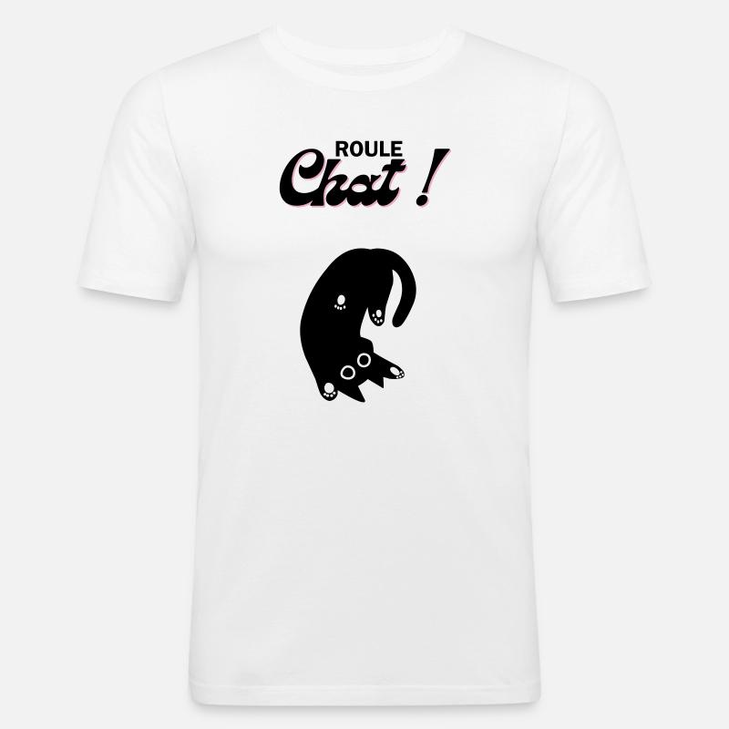 Freilaufende Katze! - Männer Slim Fit T-Shirt - Weiß