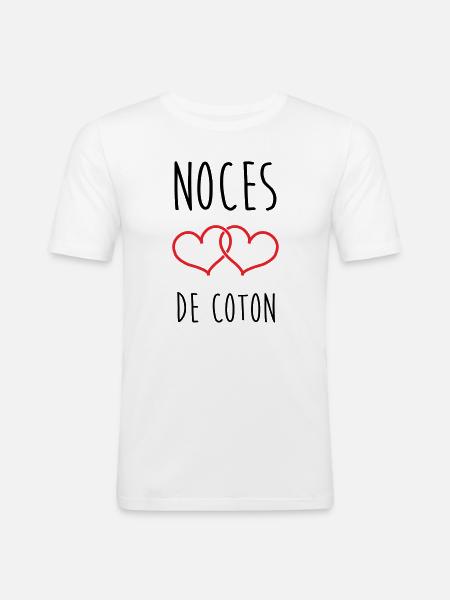 Cotton Wedding 1 Year Wedding - Men's Slim Fit T-Shirt - white
