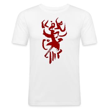 Native Kunst - Tribal - Männer Slim Fit T-Shirt - Weiß - Vorne - Nik (191cm)