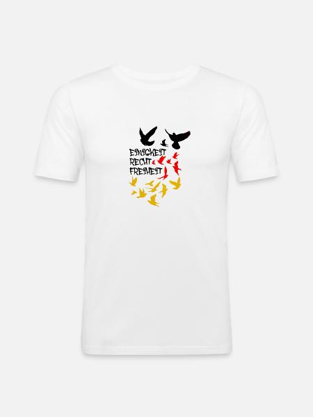 unity, right, freedom, germany, deaf - Men's Slim Fit T-Shirt - white