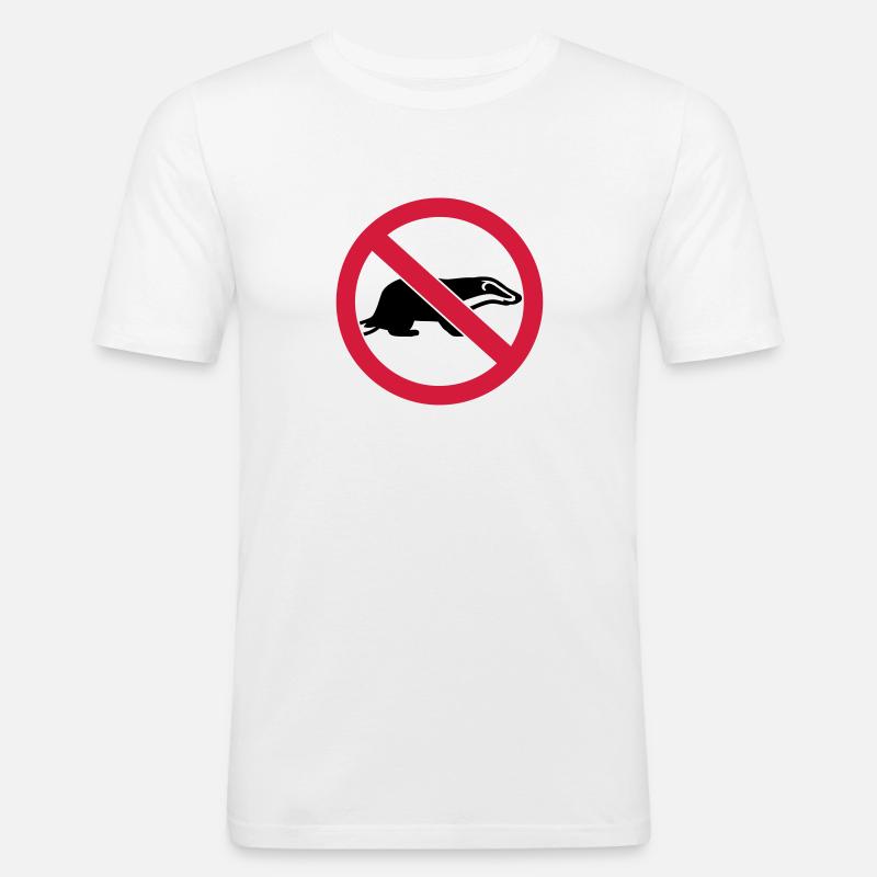 Dachs - Männer Slim Fit T-Shirt - Weiß