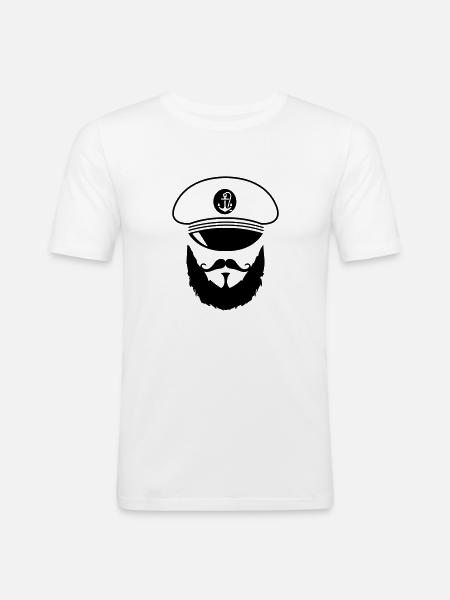 captain_02 - Männer Slim Fit T-Shirt - Weiß