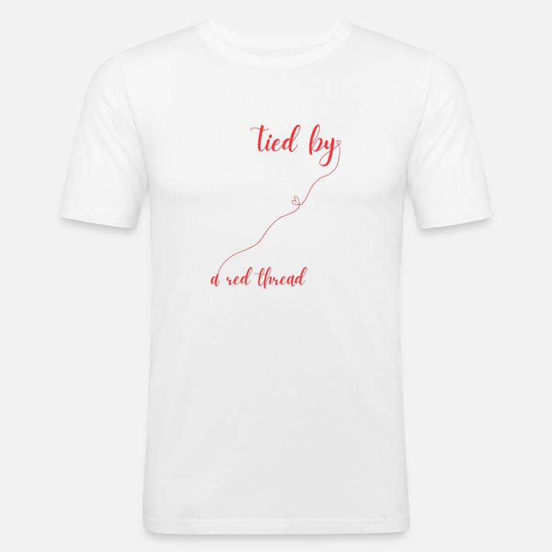 Red thread - Men's Slim Fit T-Shirt - white