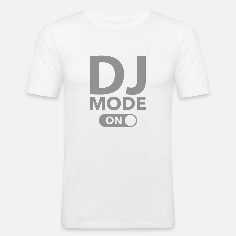 DJ Mode On - Men's Slim Fit T-Shirt - white