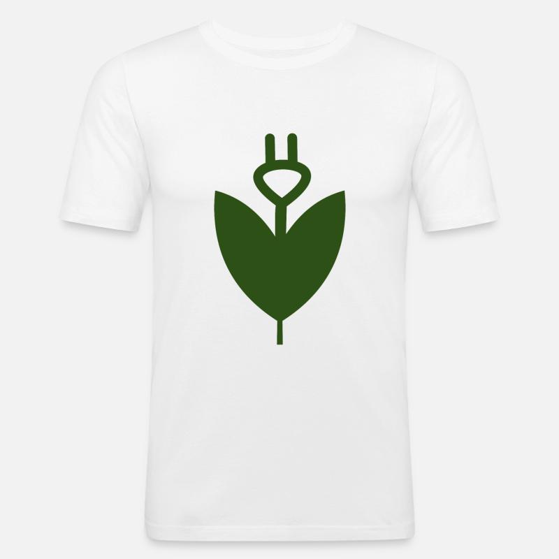 Die Elektroblume - Männer Slim Fit T-Shirt - Weiß