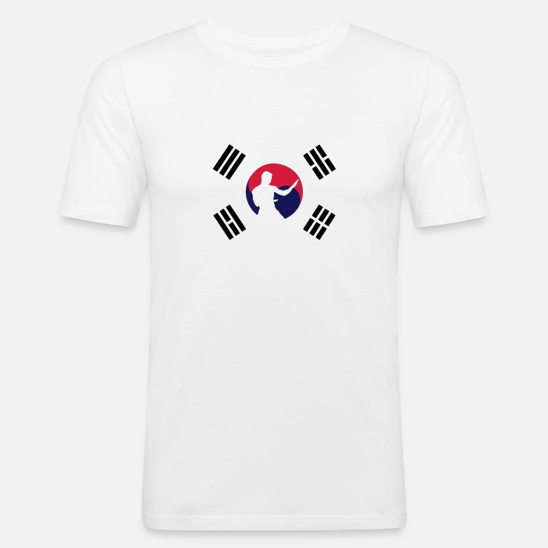 Taekwondo - Männer Slim Fit T-Shirt - Weiß