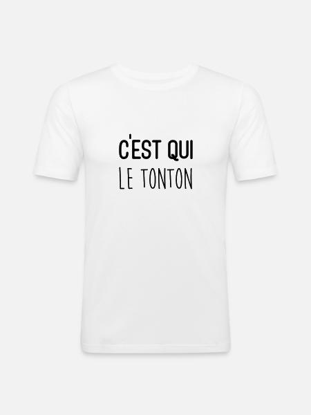 C'est qui le tonton - T-shirt près du corps Homme - blanc