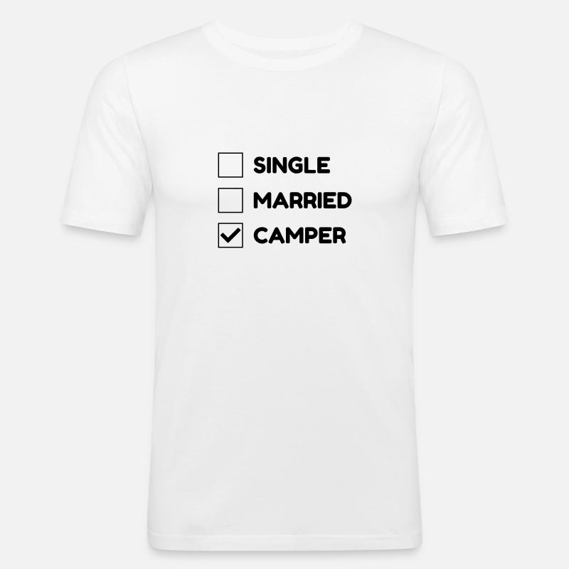 Campingplatz / Camper / Camping / Camp - Männer Slim Fit T-Shirt - Weiß