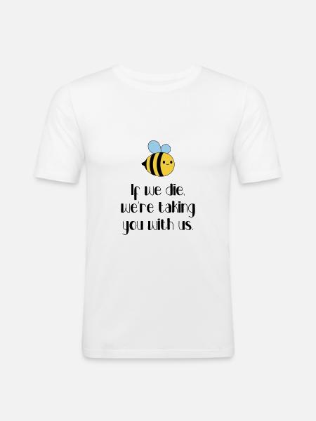 Ecology - Let's protect the bees! - Men's Slim Fit T-Shirt - white