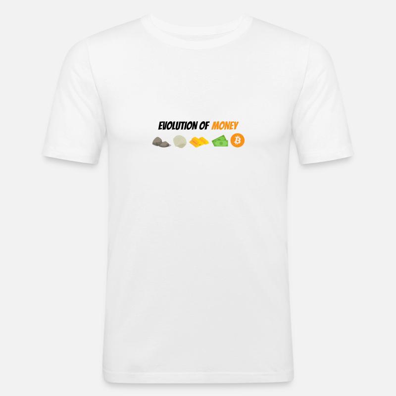 Évolution de l’argent - T-shirt près du corps Homme - blanc