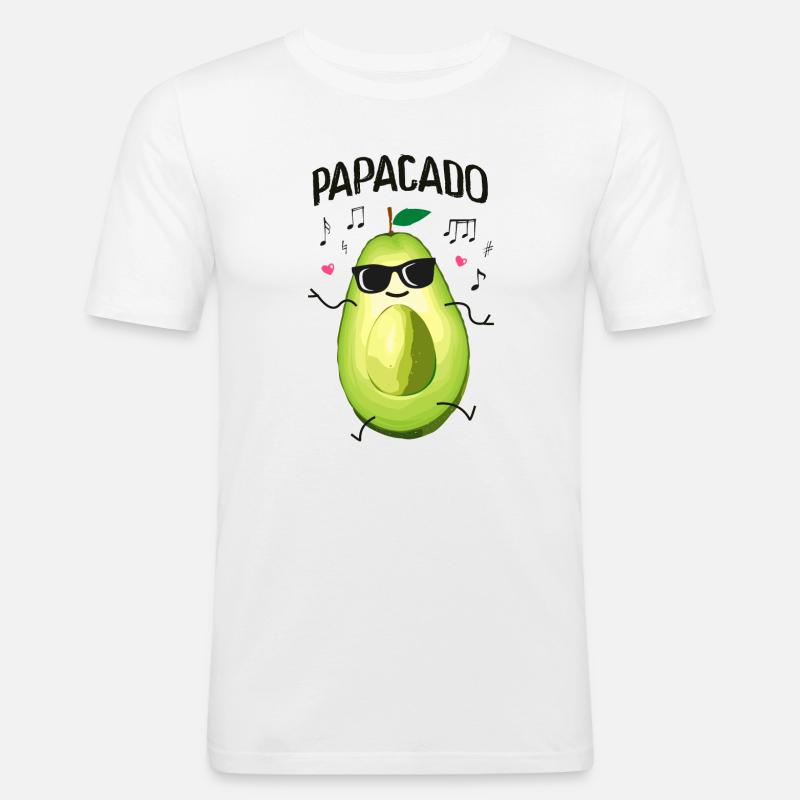 Avocado - Papacado - Partnerlook - Väter - Männer Slim Fit T-Shirt - Weiß