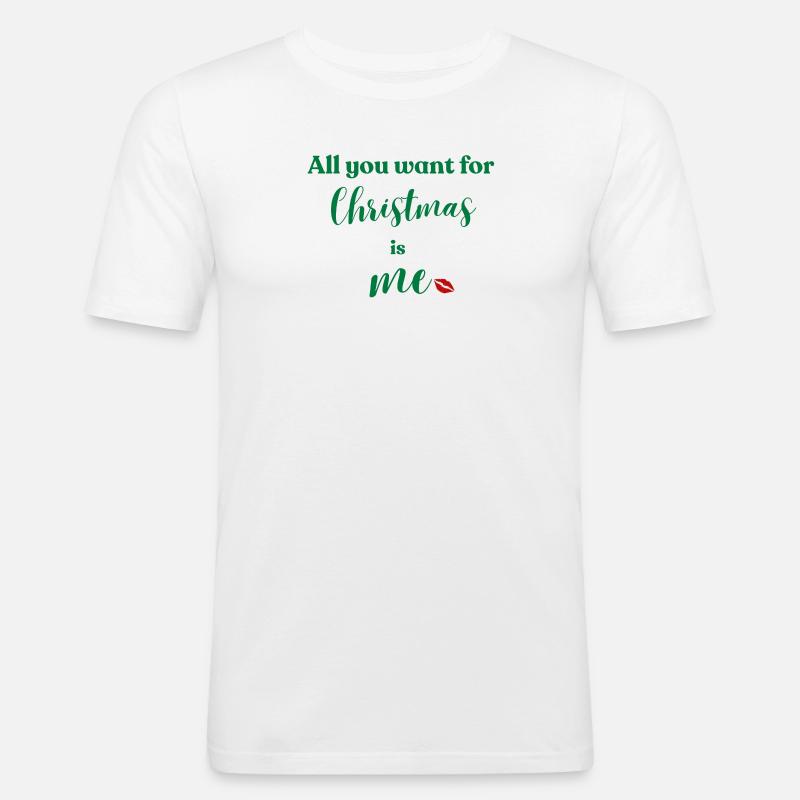 Weihnachten bin ich dein Wunsch - Männer Slim Fit T-Shirt - Weiß