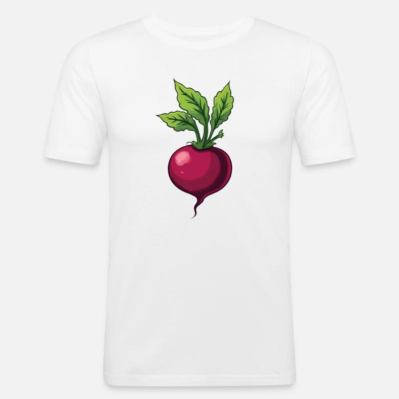Betterave - T-shirt près du corps Homme - blanc