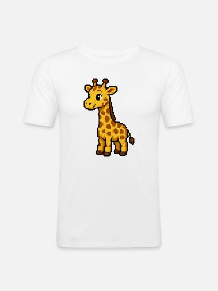 PixelGiraffe Retro - Men's Slim Fit T-Shirt - white