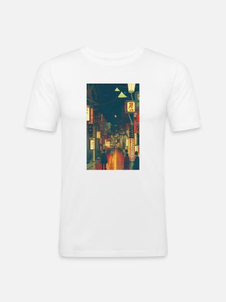 Tokyo Night - Men's Slim Fit T-Shirt - white