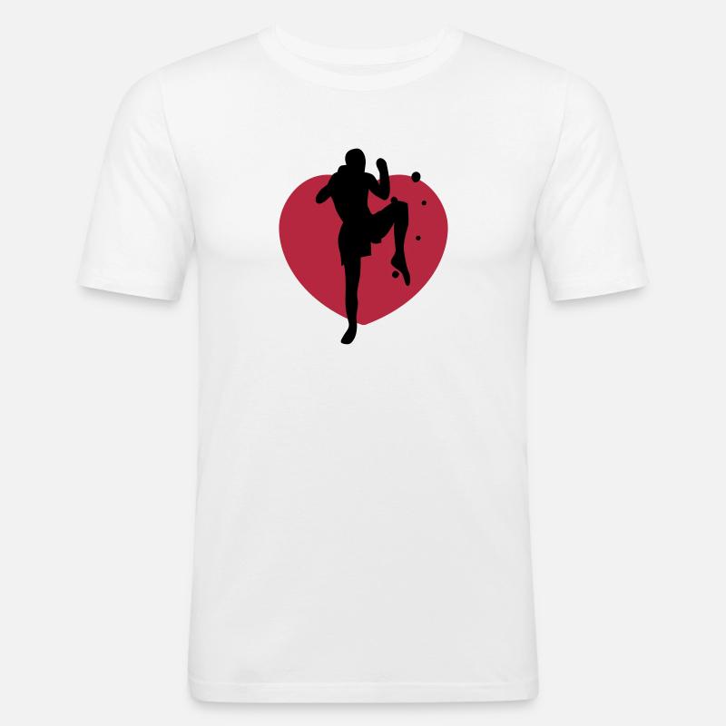 muay thai - Männer Slim Fit T-Shirt - Weiß