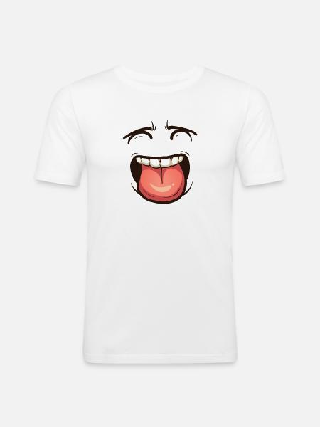 Smile - Männer Slim Fit T-Shirt - Weiß