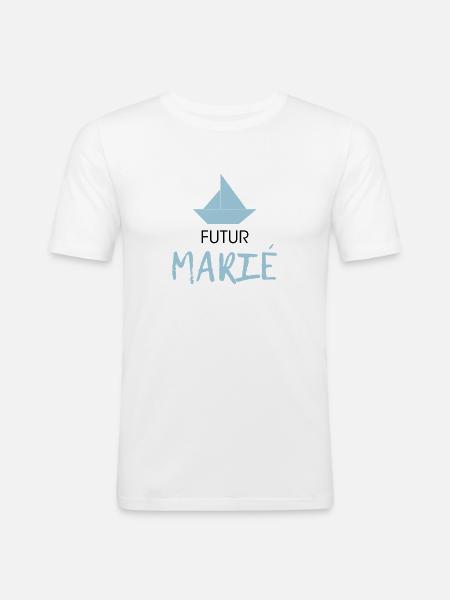 futur marié - T-shirt près du corps Homme - blanc