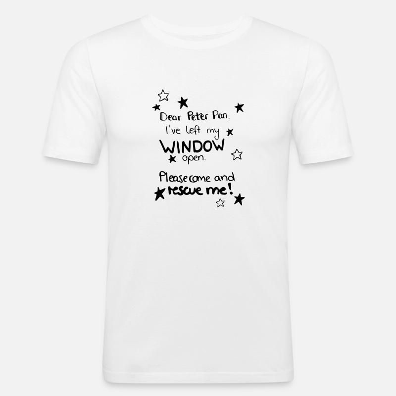 peter pan, Spruch - Männer Slim Fit T-Shirt - Weiß