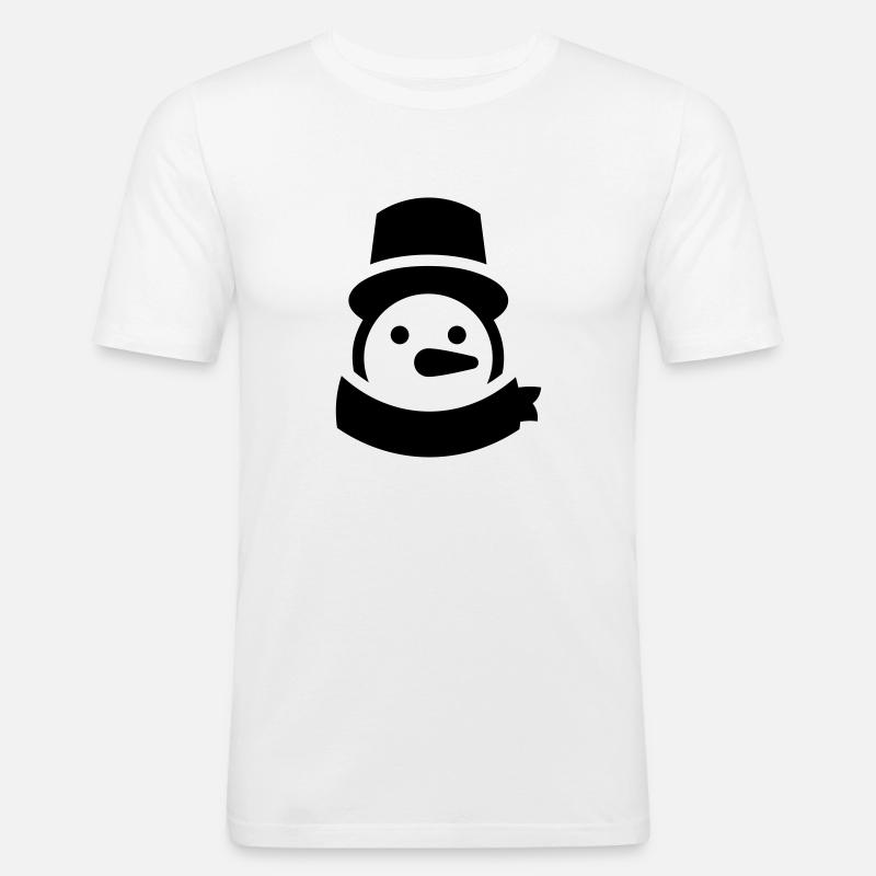 schneemann kopf - Männer Slim Fit T-Shirt - Weiß