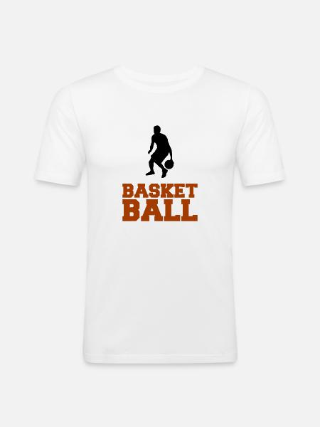 basketball - Männer Slim Fit T-Shirt - Weiß