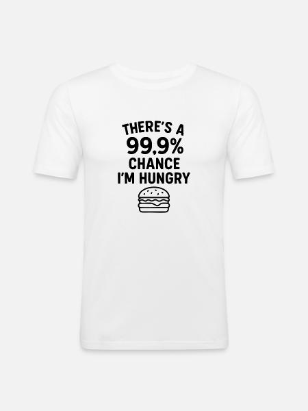 essen witz hungrig - Männer Slim Fit T-Shirt - Weiß