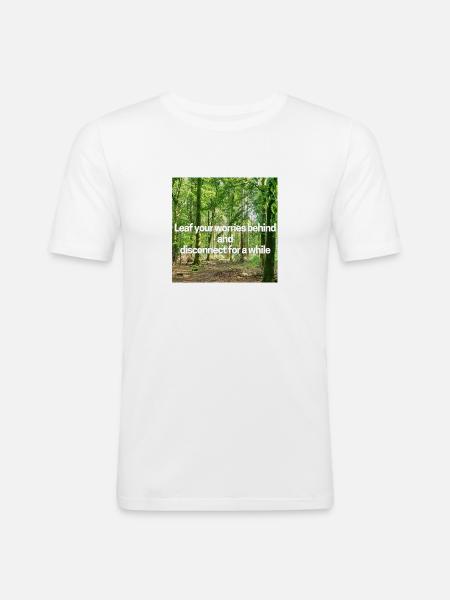 Leaf your worries behind - Men's Slim Fit T-Shirt - white