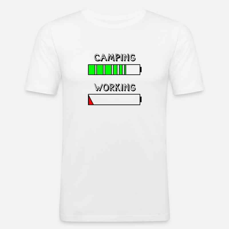 camping reloading - Männer Slim Fit T-Shirt - Weiß