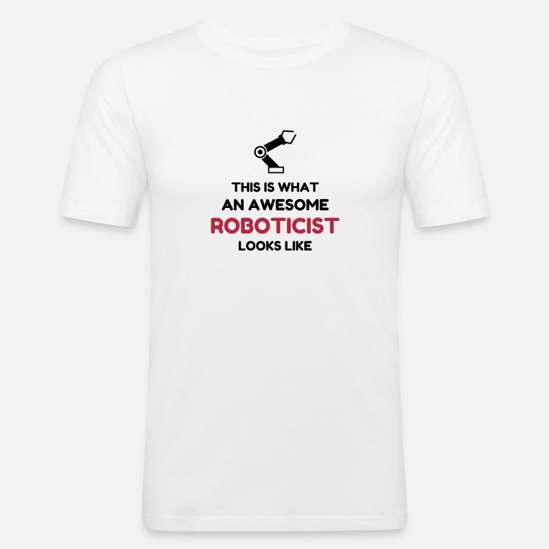 Robotik / Roboter / Robot / Robotics - Männer Slim Fit T-Shirt - Weiß