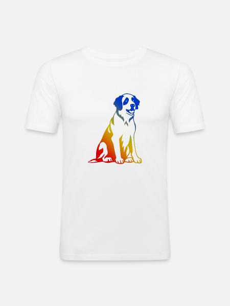 Saint Bernard Hund - Männer Slim Fit T-Shirt - Weiß