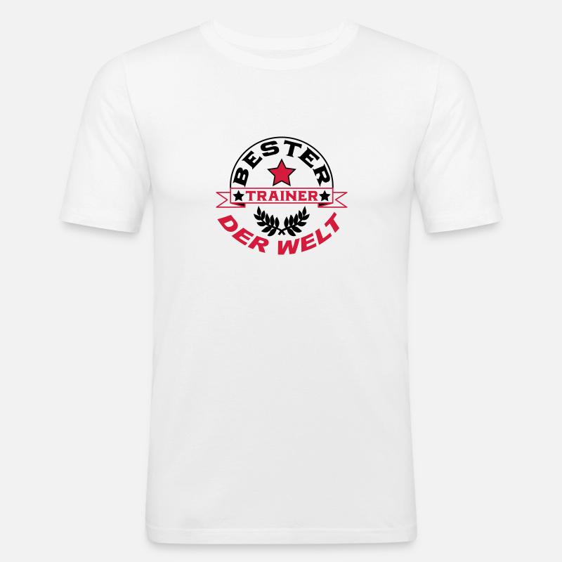 Bester trainer der welt - Männer Slim Fit T-Shirt - Weiß