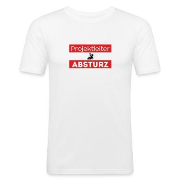 Project Manager Crash - Men's Slim Fit T-Shirt - white - Front - Nik (191cm)