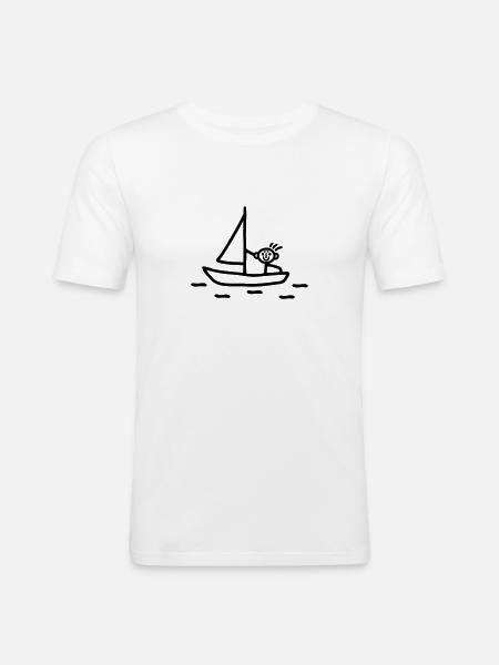 Sail stick figure - Men's Slim Fit T-Shirt - white