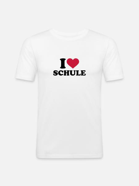 Schule - Männer Slim Fit T-Shirt - Weiß