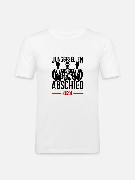 Junggesellenabschied 2024 - Männer Slim Fit T-Shirt - Weiß