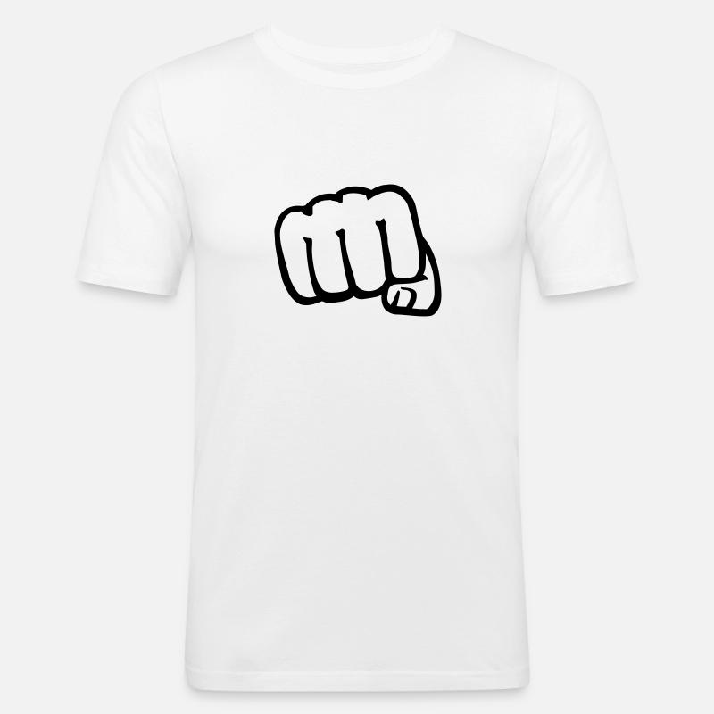 Faust - Männer Slim Fit T-Shirt - Weiß