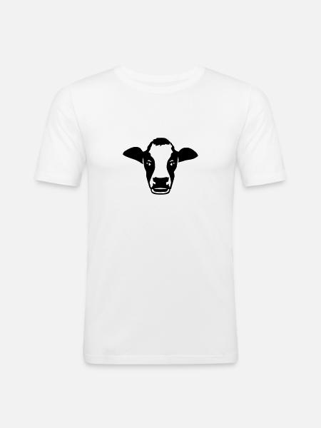 Vache - T-shirt près du corps Homme - blanc