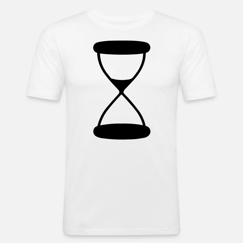 Stundenglas - Männer Slim Fit T-Shirt - Weiß