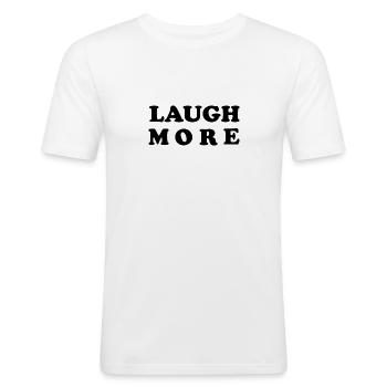 LAUGH MORE - Men's Slim Fit T-Shirt - white - Front - Nik (191cm)