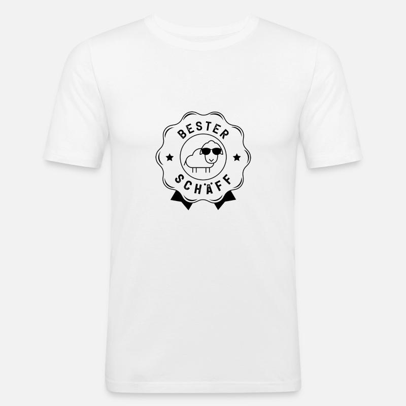 BESTER CHEF SCHÄFF BOSS - Männer Slim Fit T-Shirt - Weiß