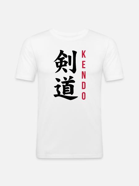 Kendo / Kendoka / Martial Arts / Samurai - Men's Slim Fit T-Shirt - white