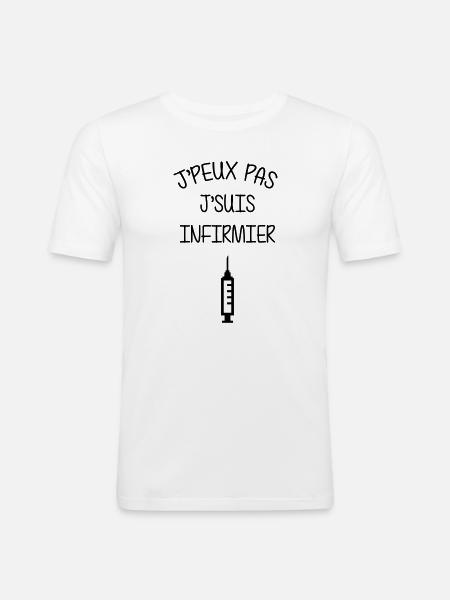 Nurse PKrankenschwester Infirmier Infirmière - Men's Slim Fit T-Shirt - white