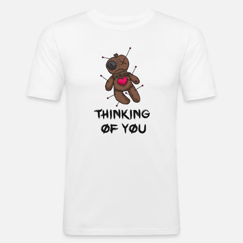 Ich denk an dich - Männer Slim Fit T-Shirt - Weiß