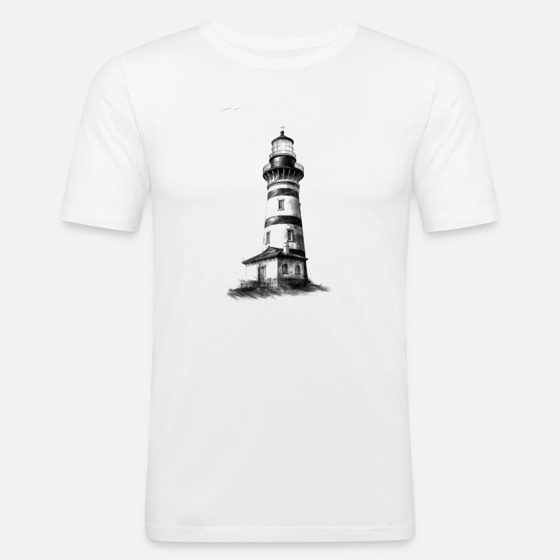 Lighthouse design for self-design - Men's Slim Fit T-Shirt - white