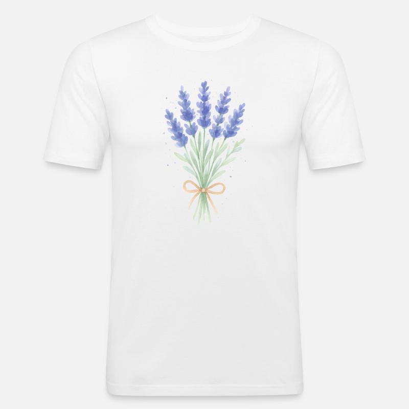 Lavendel Sträußchen - Männer Slim Fit T-Shirt - Weiß