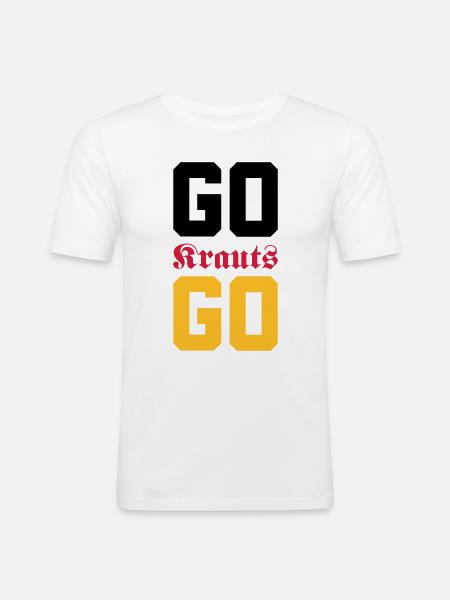 Go, Krauts, Go! - Männer Slim Fit T-Shirt - Weiß