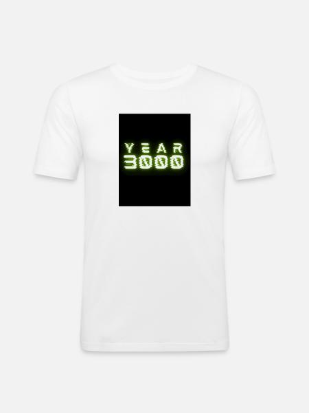 Year 3000 - Männer Slim Fit T-Shirt - Weiß